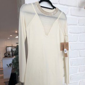 NWT Rachel Roy Knit Dress Embellished Neckline